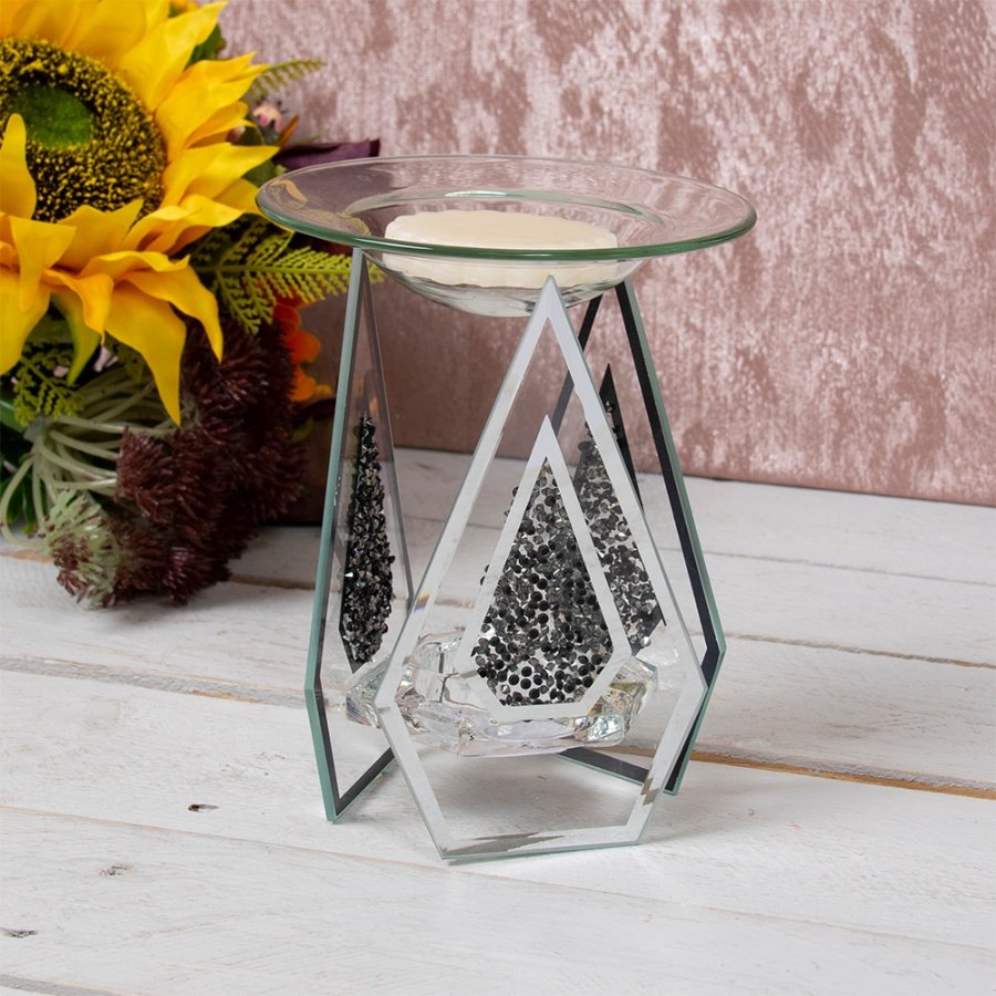 Black Crystal Glass Oil Burner