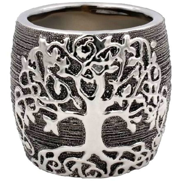 GUNMETAL TREE OF LIFE PLANTER, 13CM