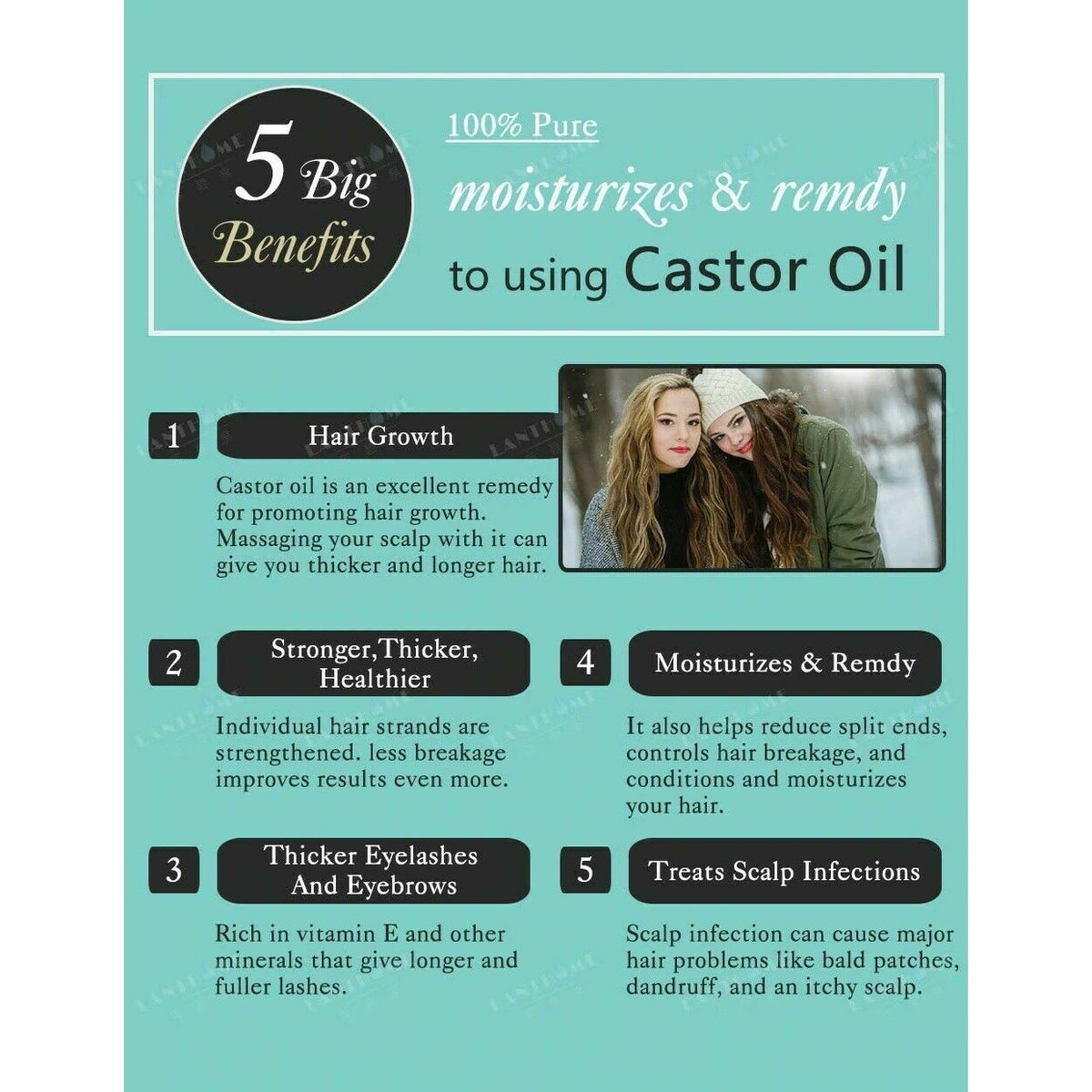 Castor Oil for Eyelashes Eyebrows Hair Growth Oil Body Care