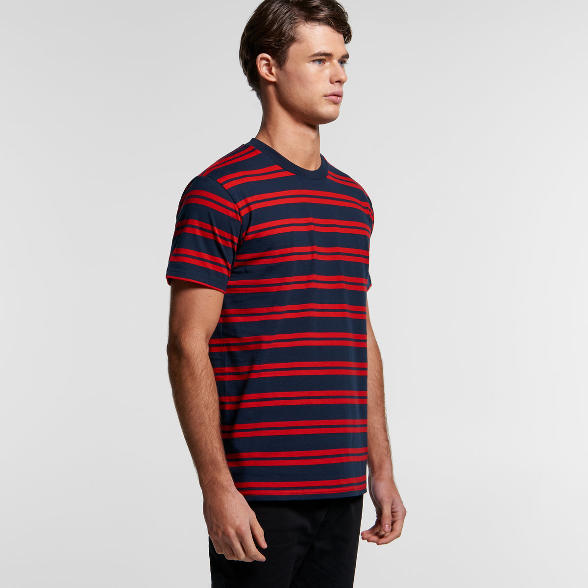 MENS CLASSIC STRIPE TEE-YELLOW/BLCAK