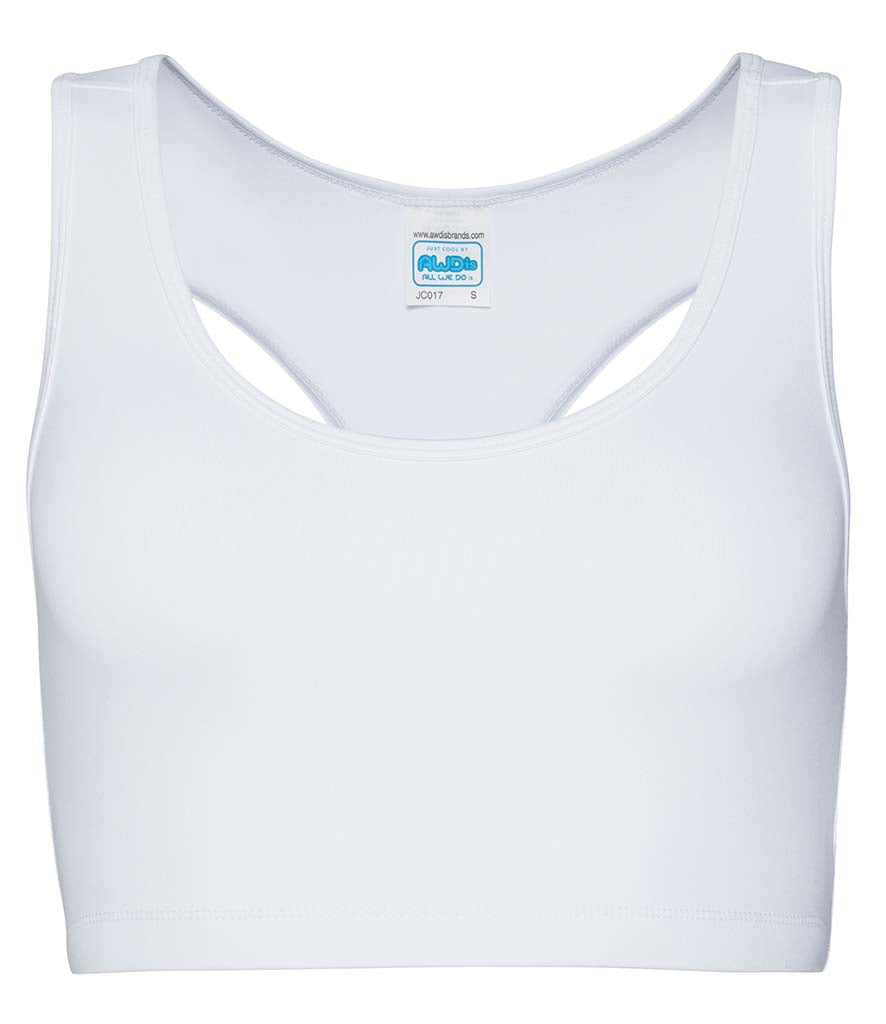 Womens Cool Sports Crop Top -White