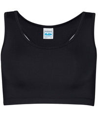 Womens Cool Sports Crop Top -Black