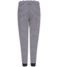 Ladies Lounge Pants-Navy/white stripes