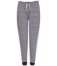 Ladies Lounge Pants-Navy/white stripes