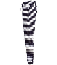 Ladies Lounge Pants-Navy/white stripes