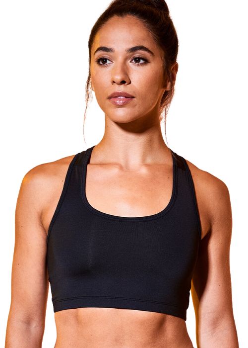 Womens Cool Sports Crop Top -Black