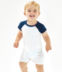 Baby romper Playsuit (Baby Bugz)White/Heather