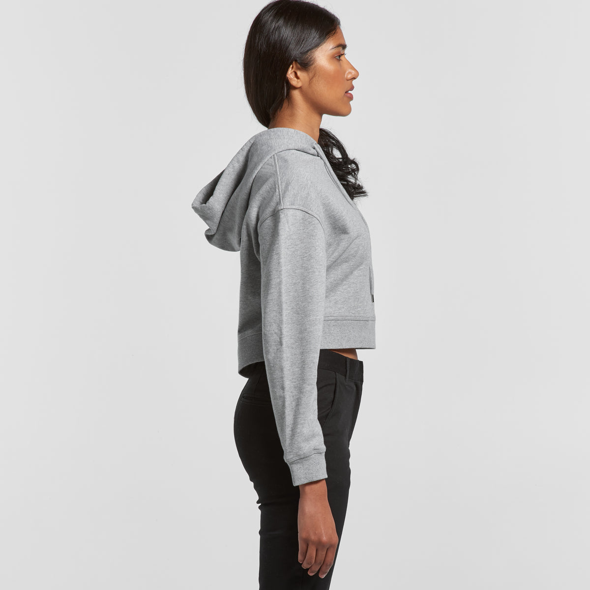 WO'S CROP HOOD-ATHLETIC HEATHER